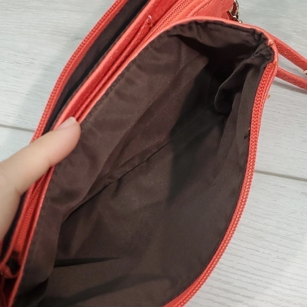 Michael Michael Red Womens Crossbody mini  Leather Bag Purse